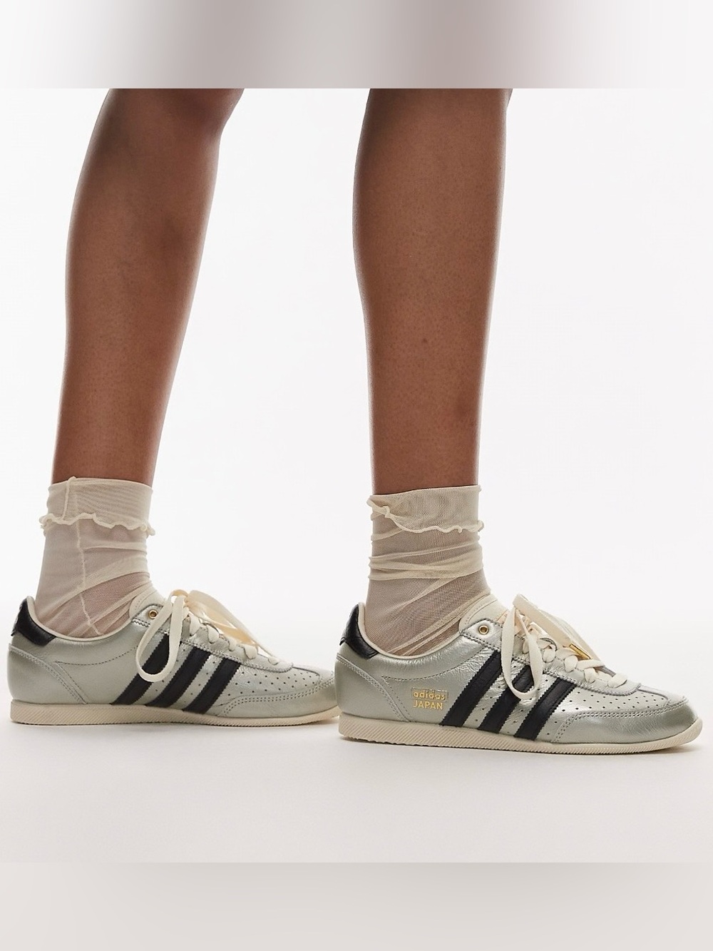 adidas Metallic Silver and Black original Japanese Sneakers brand new